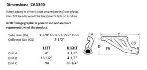 Sanderson CAD390 dimension graphic