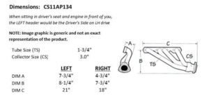 Sanderson CS11AP134 dimension graphic