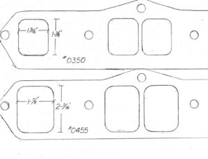 Sanderson Oldsmobile exhaust flange port dimensions, before tubes
